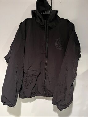 Yeezy WB-03 Black Zip-Up Hooded Windbreaker with Subtle Chest Logo